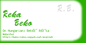 reka beko business card